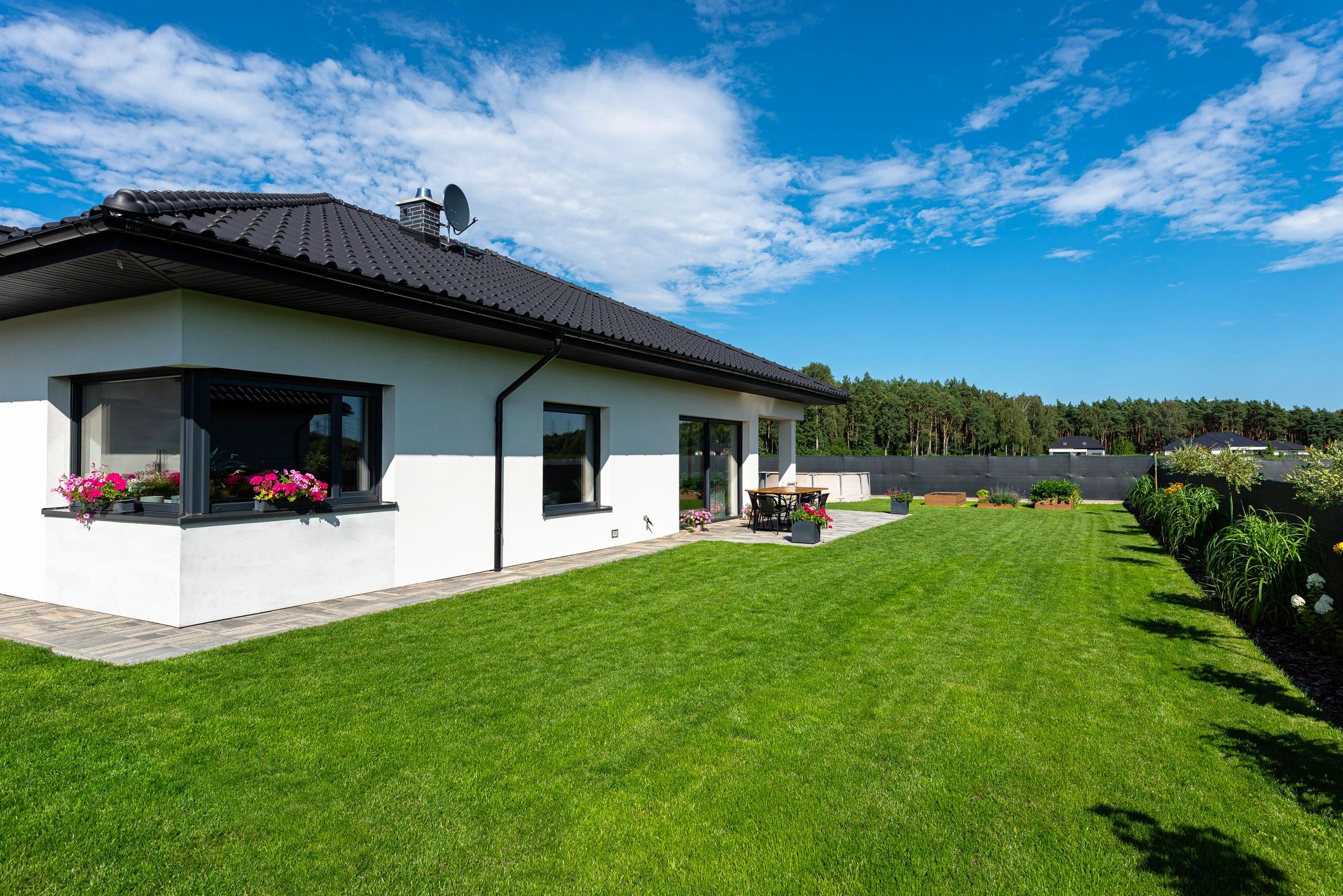 Well-kept residential property with lawn and patio